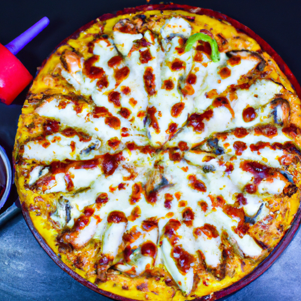 Chicken Tikka Pizza with spicy tikka cubes and red onions